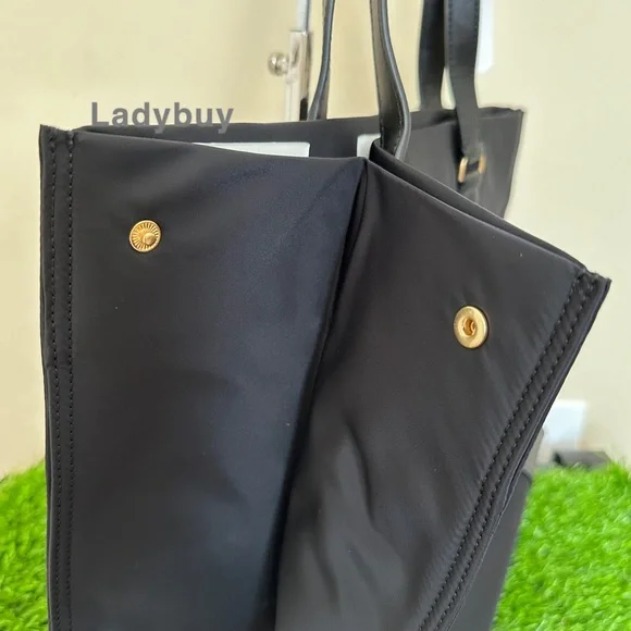 ❇️NWT Tory Burch Ella Nylon Tote Large Travel Shoulder Bag In Black - Picture 4 of 8